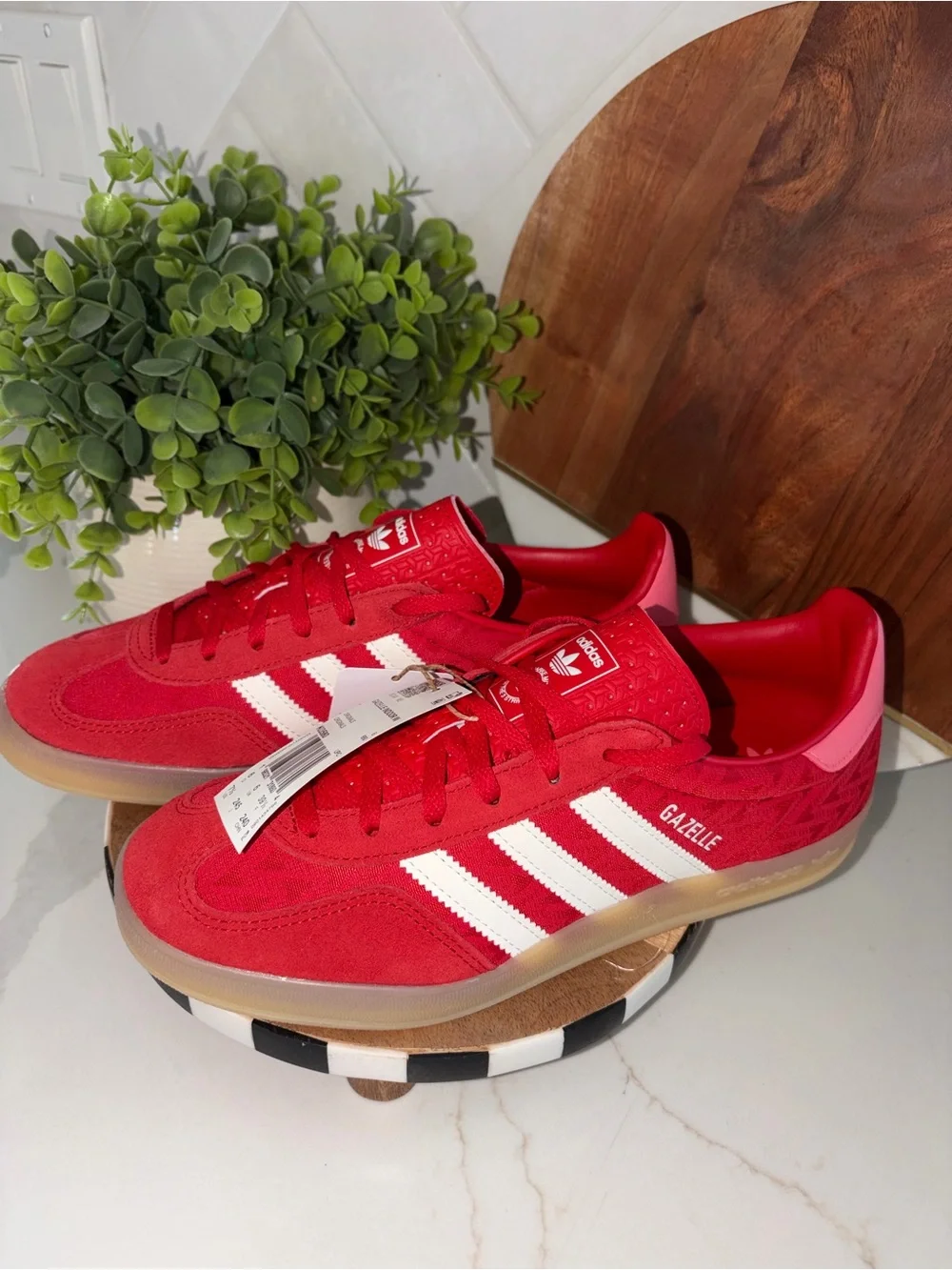 Adidas Gazelle Indoor shoes sneakers Better Scarlett red gum sole 7.5 NWT
